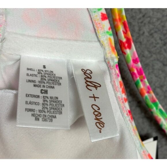 Salt + Cove Juniors' Sun Garden Smocked Cami Bikini Top Multicolor Small NWT's. - Picture 8 of 8